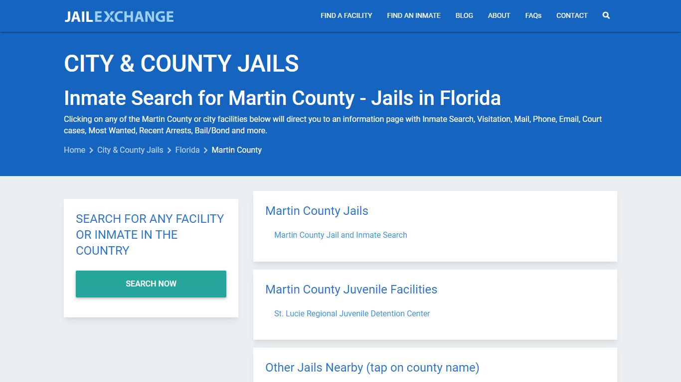 Inmate Search for Martin County | Jails in Florida - Jail Exchange